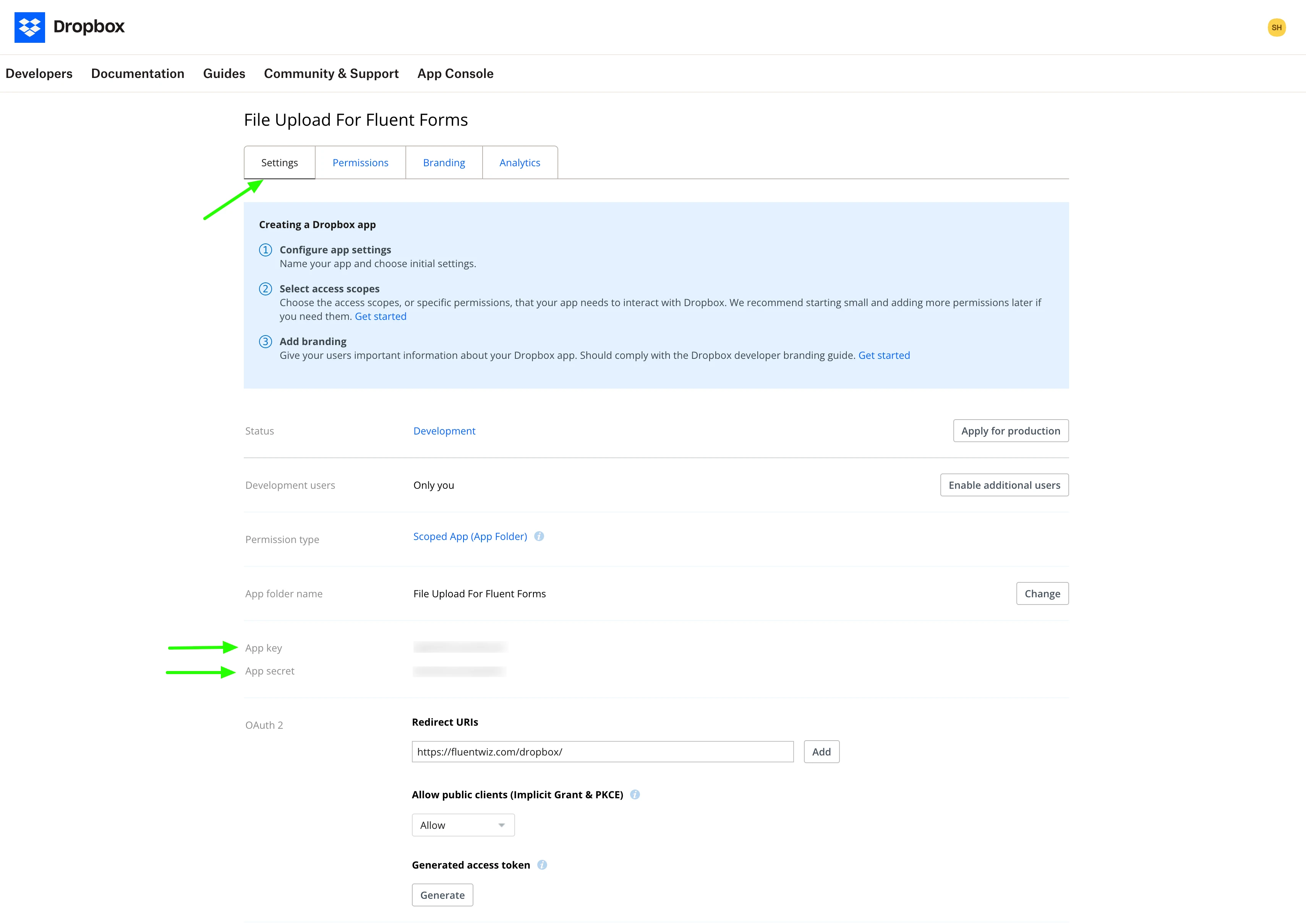 Obtain App Credentials