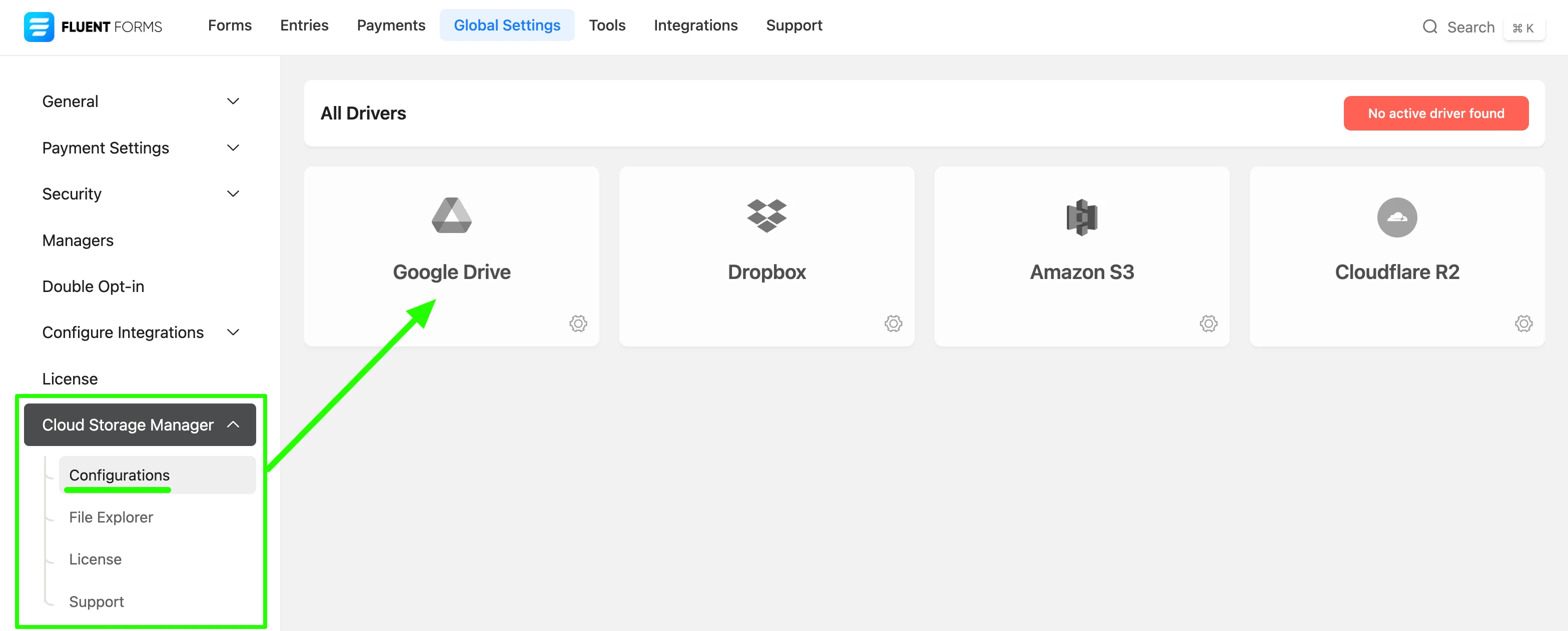 Configure Google Drive in Cloud Storage Manager